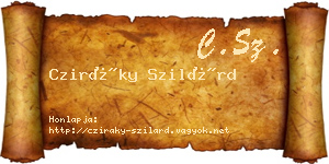 Cziráky Szilárd névjegykártya