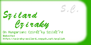 szilard cziraky business card